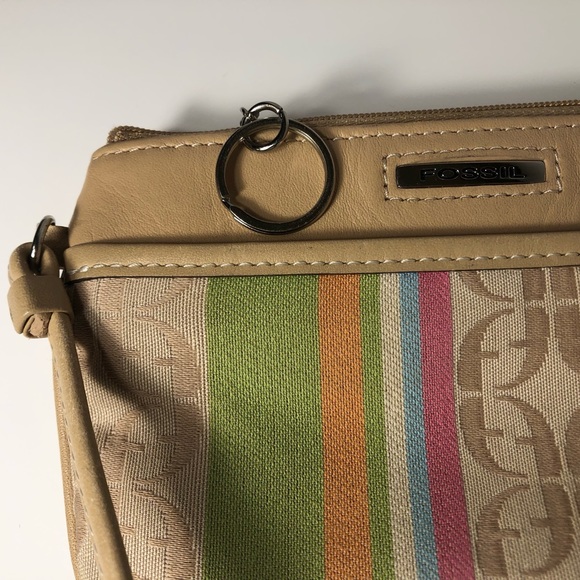 Fossil Wristlet Tan and Multi Pastel Colors Like New - Picture 3 of 10
